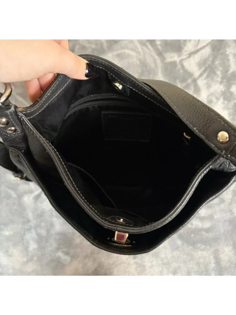 COACH Penelope Crossbody Purse Shoulder Bag Pebbled Leather Black Adjustable
